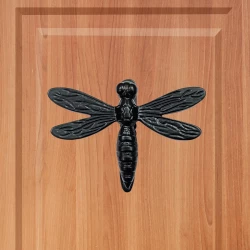 Cast Iron Butterfly Door Knocker CIDK-005 | Black Powder Coating Iron Door Knocker | Full Black Butterfly Iron Door Knocker