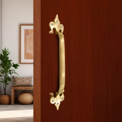 10" Brass Trishul Pull Handle PH-005 | Brass Antique Pull Handle | Door Pull Handle | Brass Heavy Duty Door Handle Pack of 2