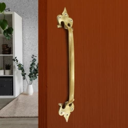 12" Brass Trishul Pull Handle PH-003 | Brass Antique Pull Handle | Door Pull Handle | Brass Heavy Duty Door Handle Pack Of 2