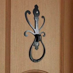 28cm Cast Iron Door Knocker CIDK-03 | Black Powder Coating Iron Door Knocker | Full Black Iron Door Knocker