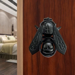 12cm Cast Iron Door Knocker CIDK-06 | Black Powder Coating Iron Door Knocker | Full Black Iron Door Knocker