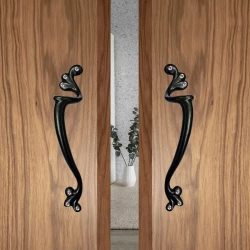 11" Cast Iron Pull Handle CIPH-003 | Black Powder Coating | Door Pull Handle | Pull Handle For Home & Kitchen Interior