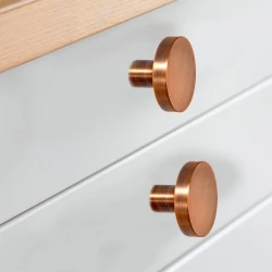 32mm 2 Piece Brass Knobs BK-003 | Brass Copper  Antique Glossy Knobs | Brass Cabnite Knobs| Brass Drawer Knobs |