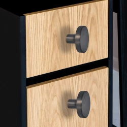 32mm 2 Piece Brass Knobs BK-006 | Brass Dark Grey Knobs | Brass Cabnite Knobs| Brass Drawer Knobs |