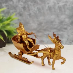brass-santa-as-ganesha-showpiece-brass-ganeshas-sleigh-riding-reindeer-standard-pack-of-1-advanzo