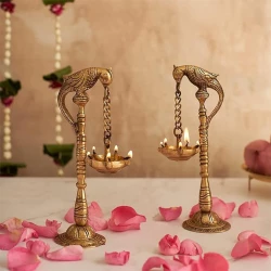 advanzo-brass-parrot-design-hanging-diya-pair-diyas-for-home-decoration-pack-of-2-golden-advanzo