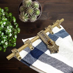 14" X 16mm  Maharaja Brass Aldrop AL-003 | Antique Finish Brass Aldrop | Handcrafted Solid Brass Main Door Aldrop | Traditional Ornate Decorative Security Maharaja Brass Aldrop | Pack Of 1