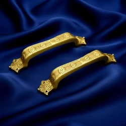 8" Maharaja Brass Pull Handle PH-015 | Solid Brass Pull Handle | Door Pull Handle | Antique Finish Brass Pull Handle | Royal Pull Handle | Pack OF 2