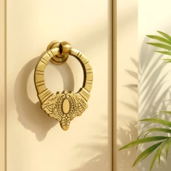 5" Crown Brass Door Knocker DK-025 | Antique Finish Crown Door Knocker | Solid Brass Door Knocker | Ring door Knockers