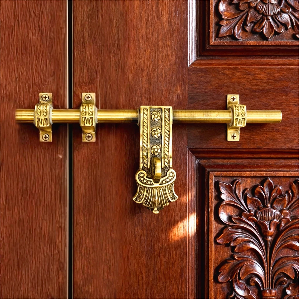 12" X 16mm Maharaja Brass Aldrop AL-011 | Antique Finish Brass Aldrop | Handcrafted Solid Brass Main Door Aldrop | Traditional Ornate Decorative Security Maharaja Brass Aldrop | Pack Of 1