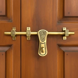 12" X 16mm Ganesh Chitra Antique Brass Aldrop AL-022 | Door Aldrop | Brass Main Door Aldrop | Premium Brass Aldrop | Antique Finish Brass Door Aldrop  | Brass Arla | Brass Tadi  | Brass Kunda |  Pack Of 1