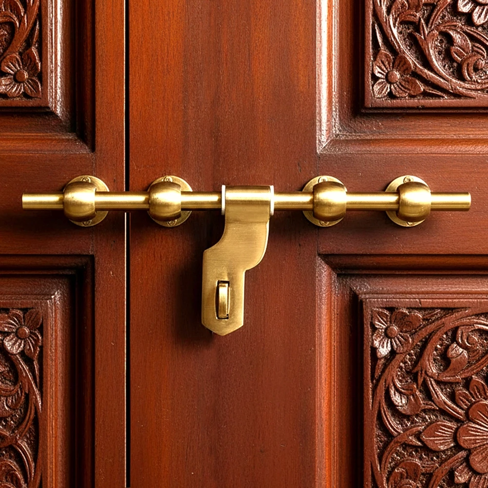 14" X 16mm Prima Brass Aldrop AL-030 | Antique Finish Brass Aldrop | Handcrafted Solid Brass Main Door Aldrop | Traditional Ornate Decorative Security Prima Brass Aldrop | Pack Of 1