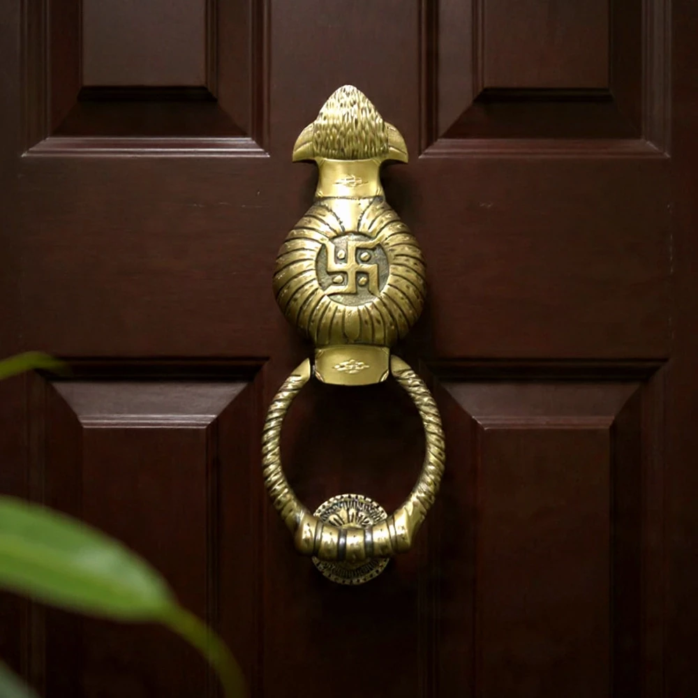 10" Kalash Brass Door Knocker DK-001 | Indian Kalash Door Knocker | Amrit kalash Door Knocker | Brass Antique Kalash Door Knocker