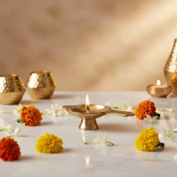 80 mm Pack Of - 4 Handcrafted Mini Brass Aarti Diya | Temple Pooja Deepak | Traditional Oil Lamps for Aarti (BDY-001)