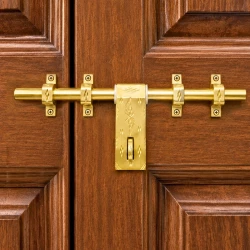 Adona Premium Solid Brass Aldrop 14 Inch Heavy Duty Main Door Tower Bolt | Antique + DC Finish | Brass Door Latch Lock | Wooden Double Door Safety Aldrop | Luxury Door Hardware Fitting | Rust Resistant | 16mm Rod | AL-038