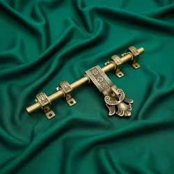 Maharaja Premium Solid Brass Aldrop 14 Inch | Heavy Duty 19mm Rod | Antique Finish Designer Door Tower Bolt | Luxury Brass Door Latch for Main Door, Double Door & Wooden Door | AL-040